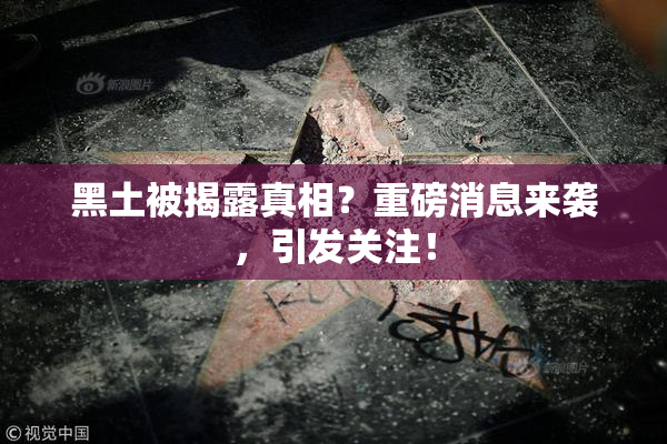 黑土被揭露真相？重磅消息来袭，引发关注！