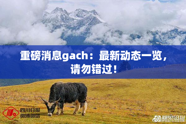 重磅消息gach：最新动态一览，请勿错过！