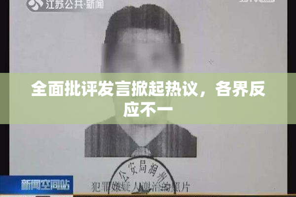 全面批评发言掀起热议，各界反应不一