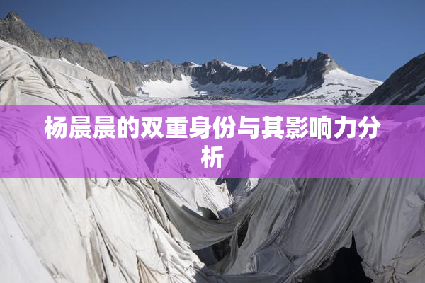 杨晨晨的双重身份与其影响力分析