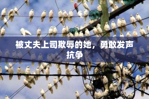 被丈夫上司欺辱的她，勇敢发声抗争