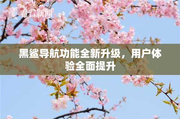 黑鲨导航功能全新升级，用户体验全面提升