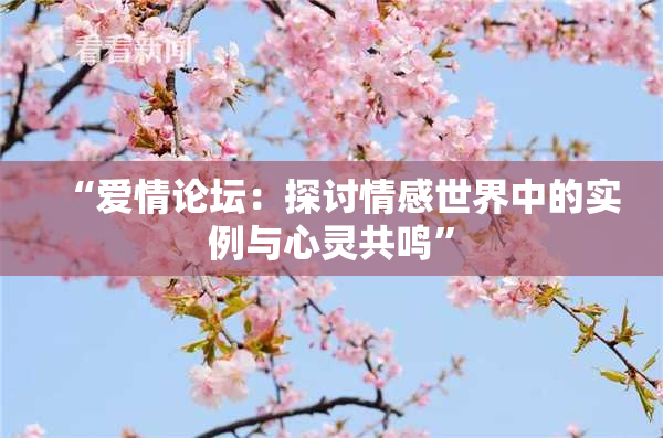 “爱情论坛：探讨情感世界中的实例与心灵共鸣”