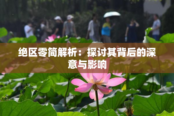 绝区零简解析：探讨其背后的深意与影响