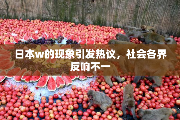日本w的现象引发热议，社会各界反响不一