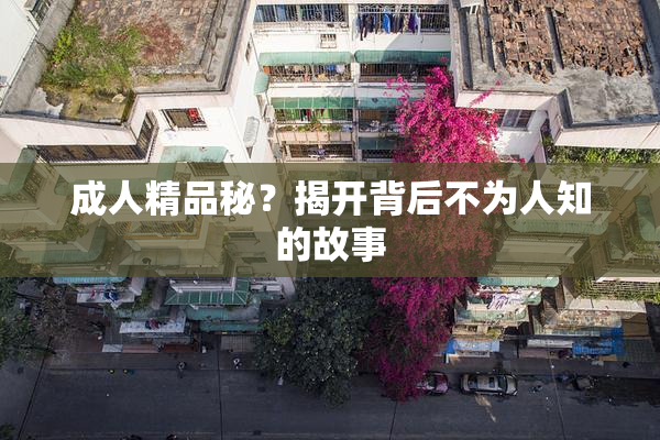 成人精品秘？揭开背后不为人知的故事