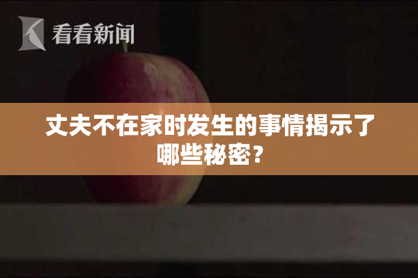 丈夫不在家时发生的事情揭示了哪些秘密？