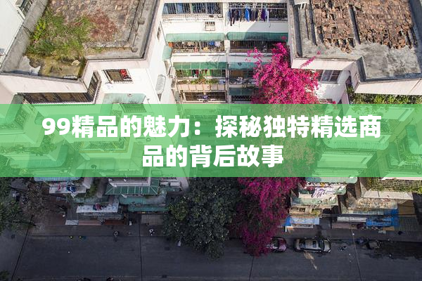 99精品的魅力：探秘独特精选商品的背后故事