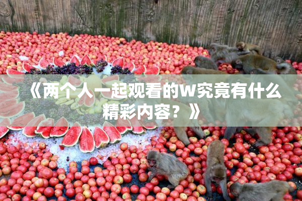 《两个人一起观看的W究竟有什么精彩内容？》