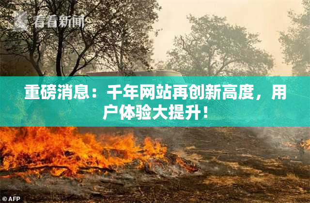 重磅消息：千年网站再创新高度，用户体验大提升！