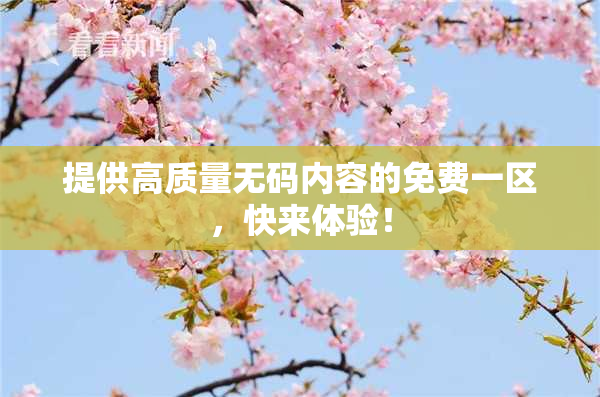 提供高质量无码内容的免费一区，快来体验！