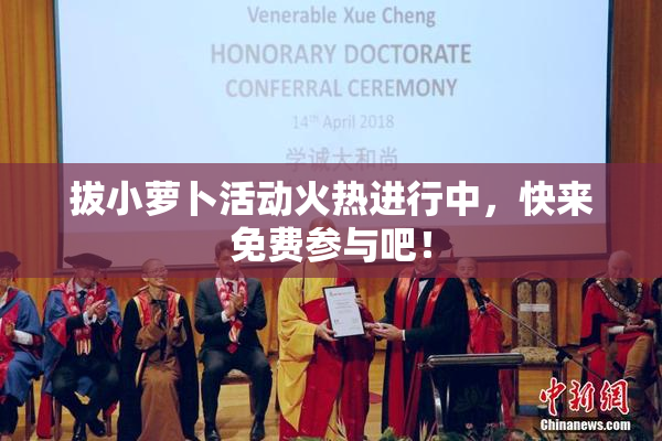 拔小萝卜活动火热进行中，快来免费参与吧！