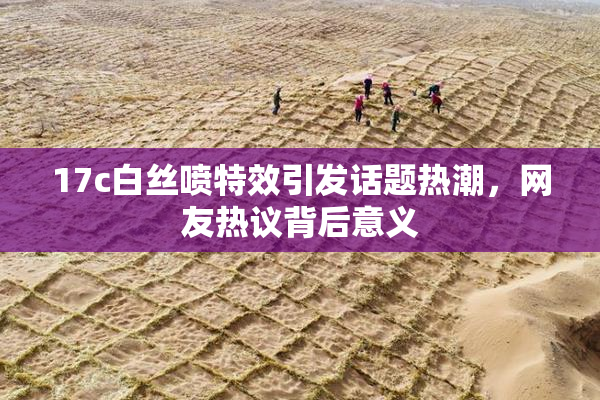 17c白丝喷特效引发话题热潮，网友热议背后意义