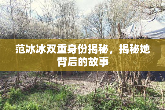 范冰冰双重身份揭秘，揭秘她背后的故事