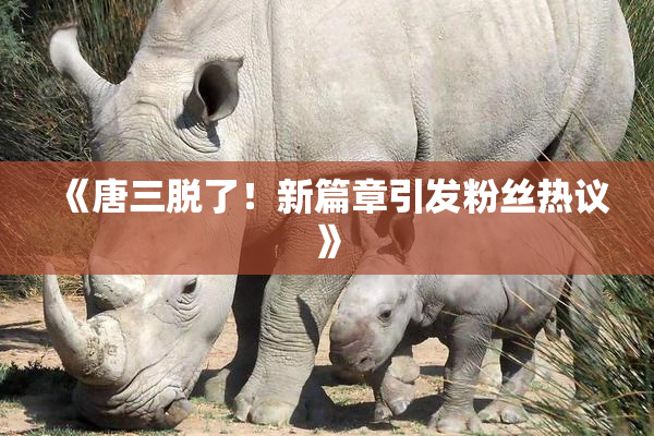 《唐三脱了！新篇章引发粉丝热议》