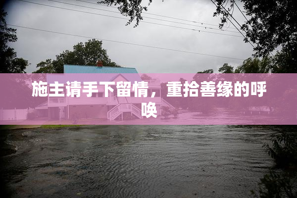 施主请手下留情，重拾善缘的呼唤