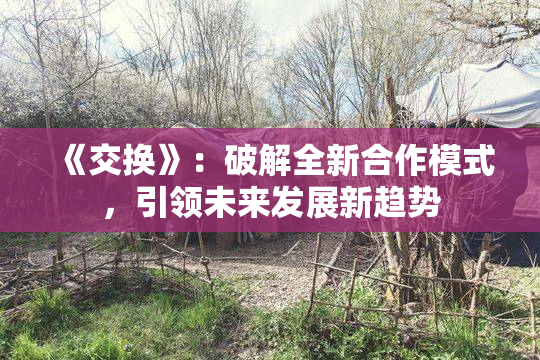 《交换》：破解全新合作模式，引领未来发展新趋势