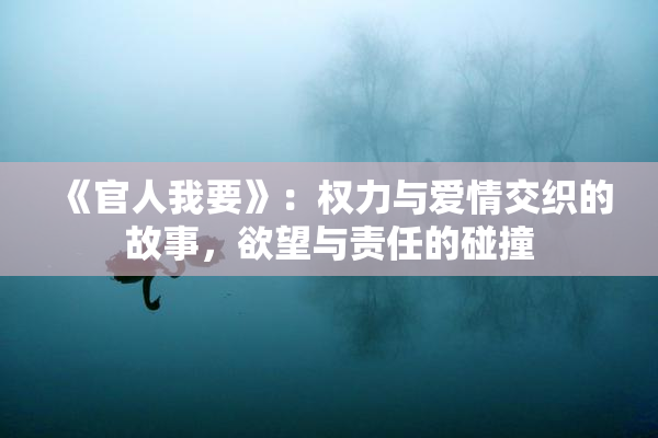 《官人我要》：权力与爱情交织的故事，欲望与责任的碰撞