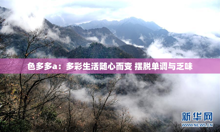 色多多a：多彩生活随心而变 摆脱单调与乏味