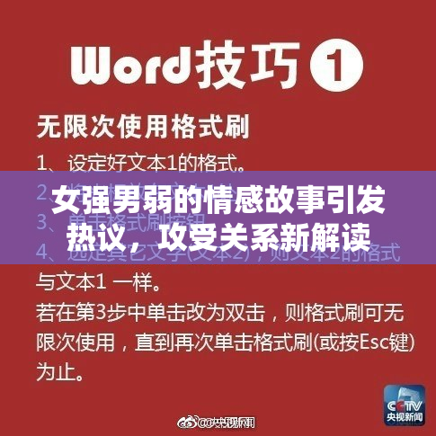 女强男弱的情感故事引发热议，攻受关系新解读
