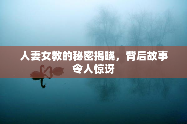 人妻女教的秘密揭晓，背后故事令人惊讶
