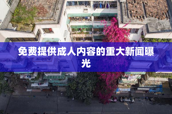 免费提供成人内容的重大新闻曝光