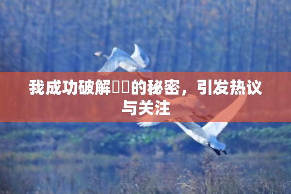 我成功破解妺妺的秘密，引发热议与关注