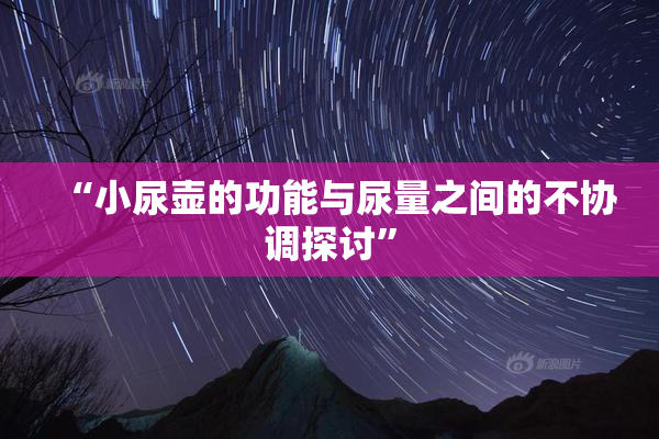 “小尿壶的功能与尿量之间的不协调探讨”