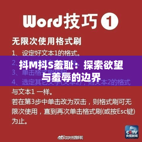 抖M抖S羞耻：探索欲望与羞辱的边界