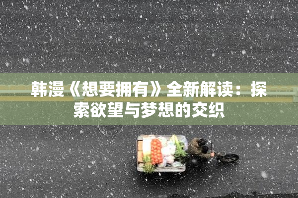 韩漫《想要拥有》全新解读：探索欲望与梦想的交织