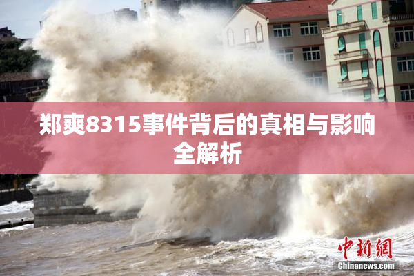 郑爽8315事件背后的真相与影响全解析