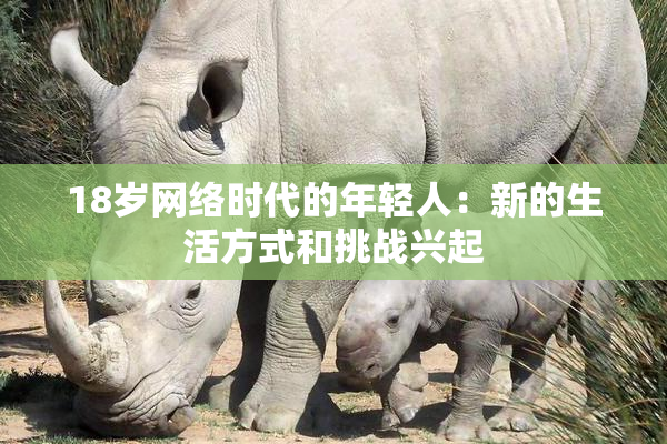 18岁网络时代的年轻人：新的生活方式和挑战兴起