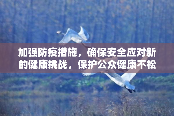 加强防疫措施，确保安全应对新的健康挑战，保护公众健康不松懈。