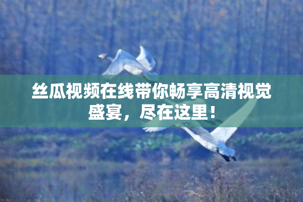 丝瓜视频在线带你畅享高清视觉盛宴，尽在这里！