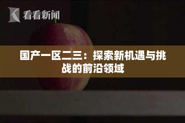 国产一区二三：探索新机遇与挑战的前沿领域