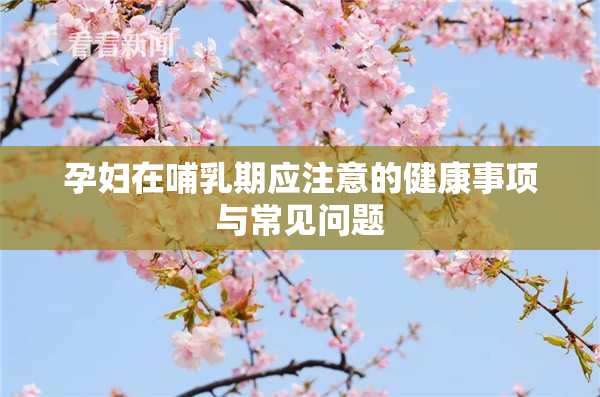 孕妇在哺乳期应注意的健康事项与常见问题