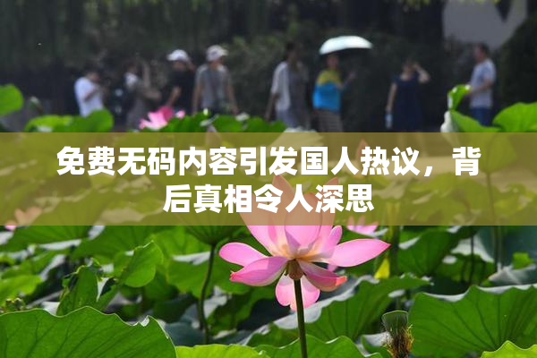 免费无码内容引发国人热议，背后真相令人深思