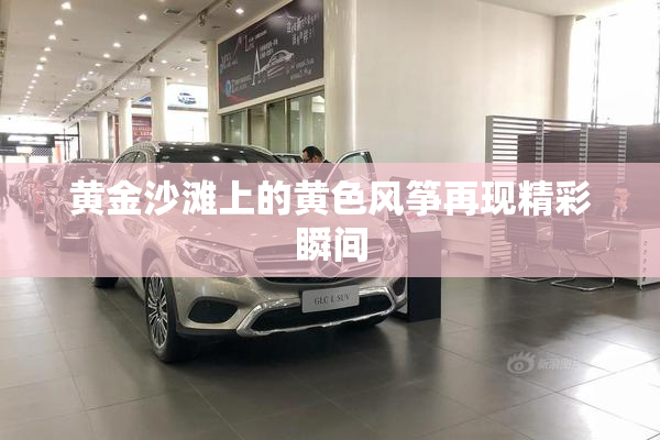 黄金沙滩上的黄色风筝再现精彩瞬间