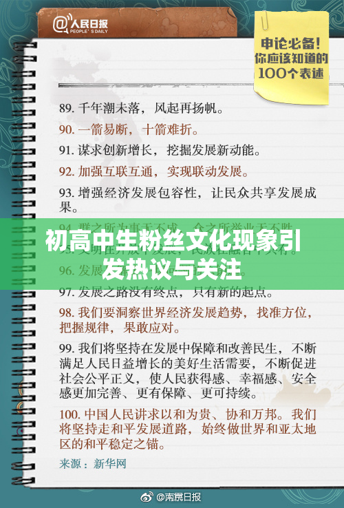 初高中生粉丝文化现象引发热议与关注