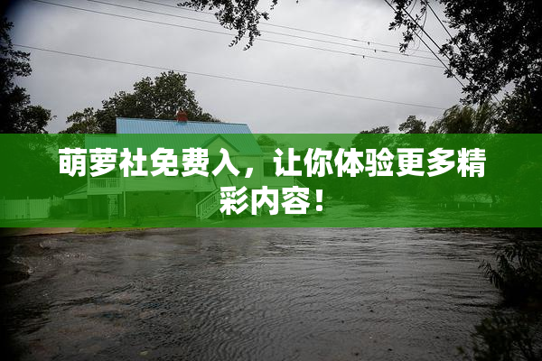 萌萝社免费入，让你体验更多精彩内容！