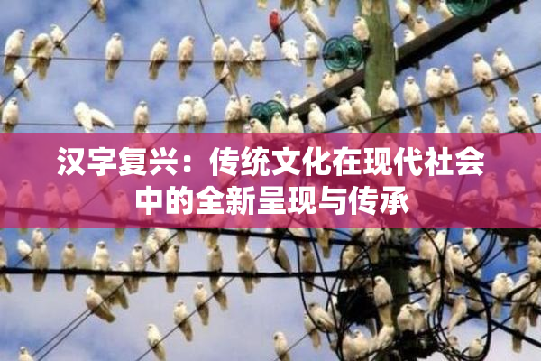 汉字复兴：传统文化在现代社会中的全新呈现与传承