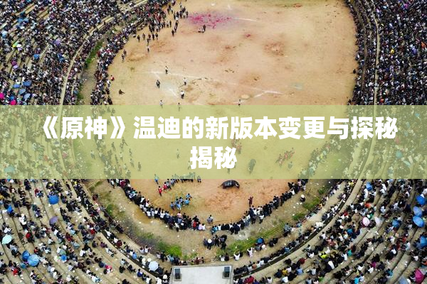 《原神》温迪的新版本变更与探秘揭秘