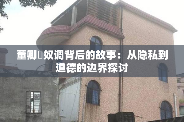 董卿婬奴调背后的故事：从隐私到道德的边界探讨