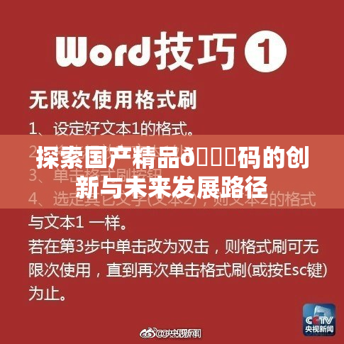 探索国产精品🈚码的创新与未来发展路径